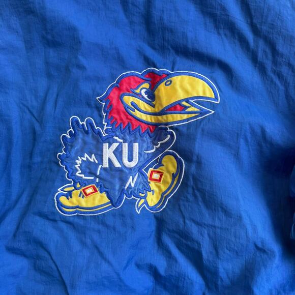 Vtg 1990s Pro Player University of Kansas Jayhawks Coat Reversible Youth 10-12 - Picture 7 of 13